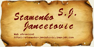 Stamenko Jančetović vizit kartica